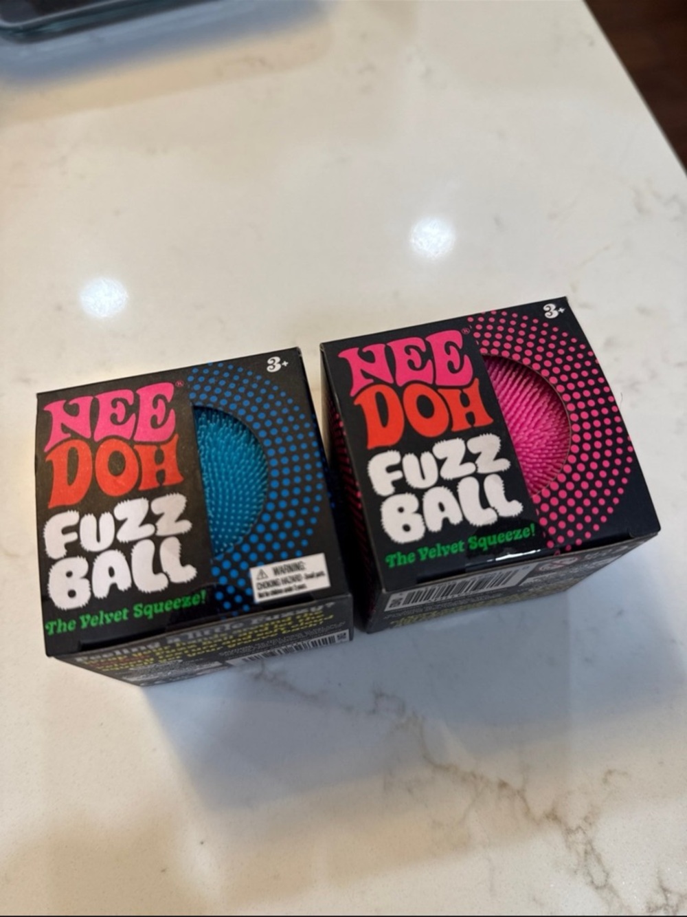 New in Box Nee Doh Fuzz Ball Flower Power Pink & Blue Bundle